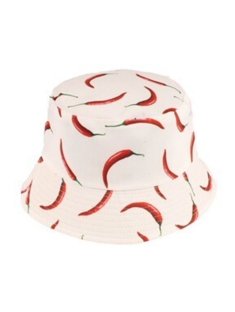 Jeanne Simmons Chili Pepper Bucket Hat White Red Cotton Short Brim NWT CC - Picture 1 of 9